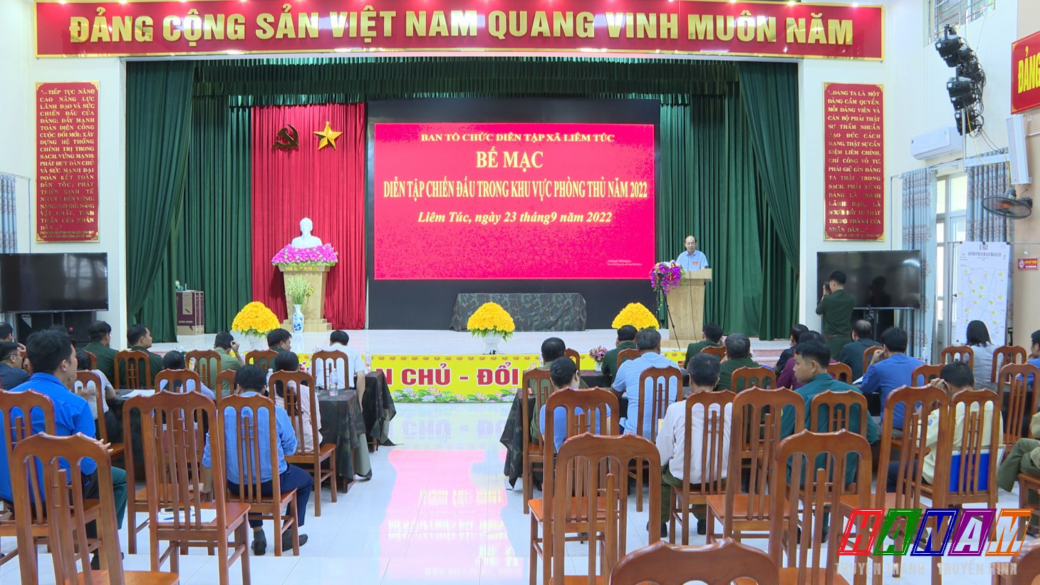 Xã Liêm Túc huyện Thanh Liêm tổ chức diễn tập chiến đấu trong khu vực phòng thủ năm 2022.