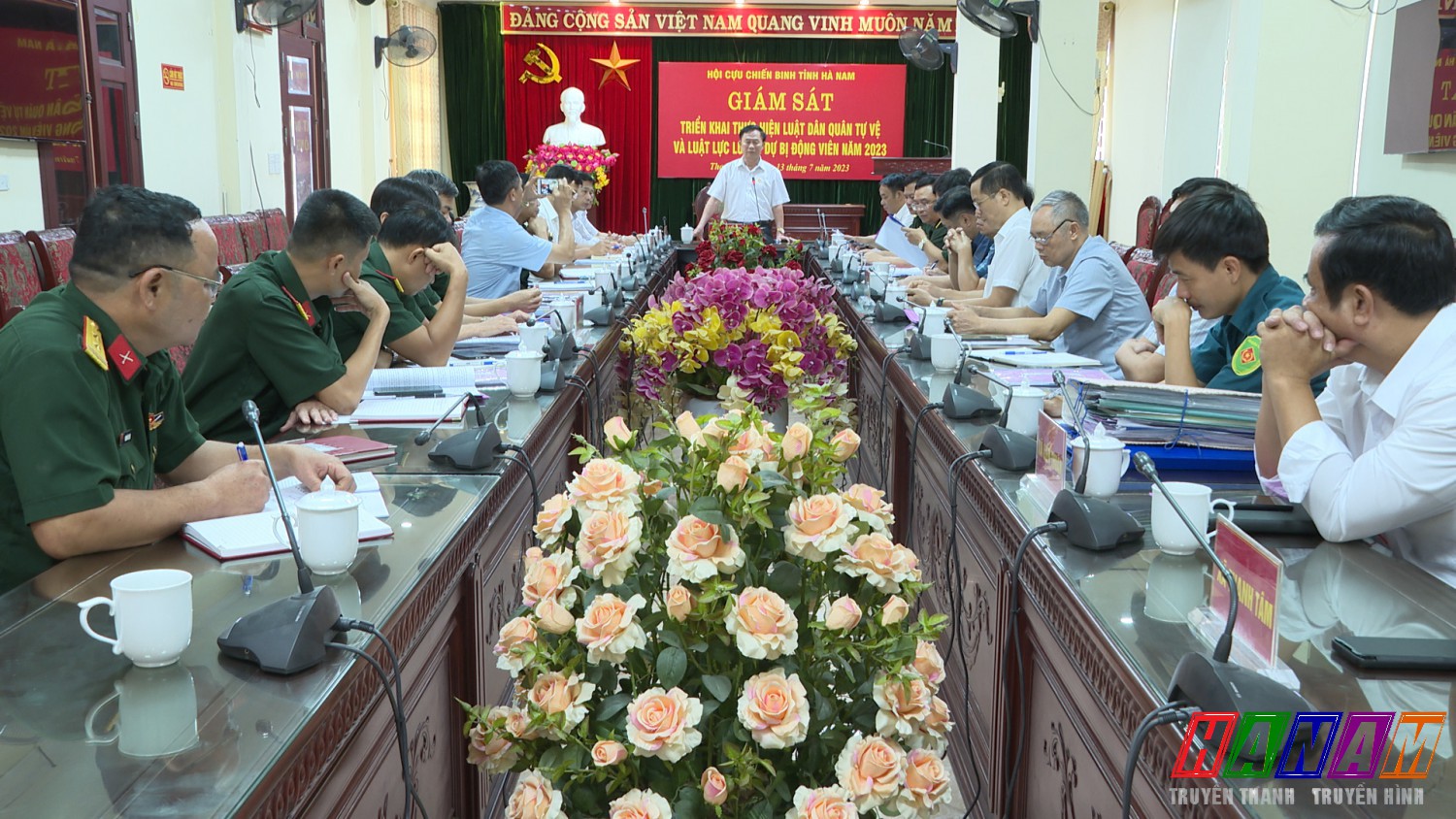 Hội CCB tỉnh Hà Nam giám sát việc triển khai thực hiện luật dân quân tự vệ tại huyện Thanh Liêm.