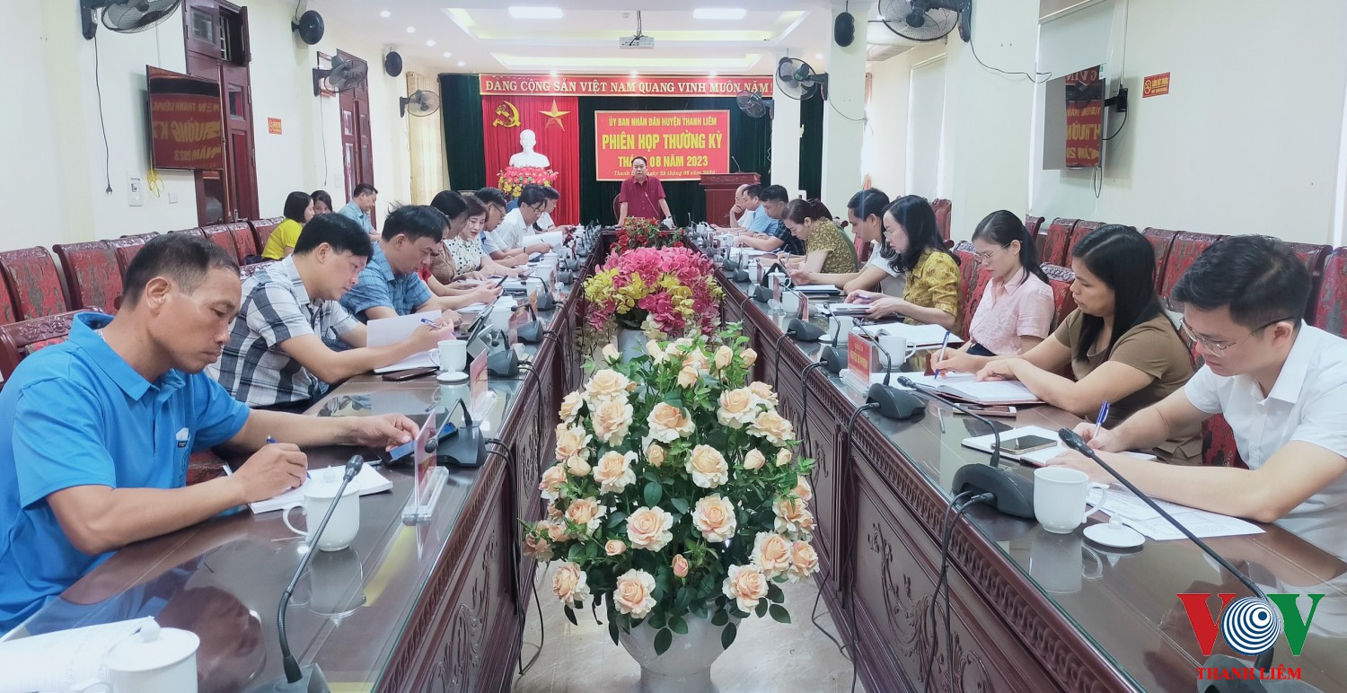 Đồng chí Hoàng Mạnh Dũng - Phó BT HU, Chủ tịch UBND huyện phát biểu chỉ đạo tại hội nghị