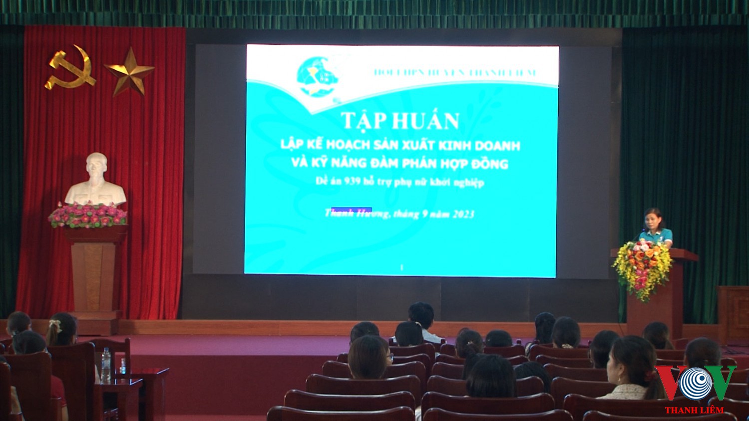 Lãnh đạo Hội LHPN huyện phát biểu