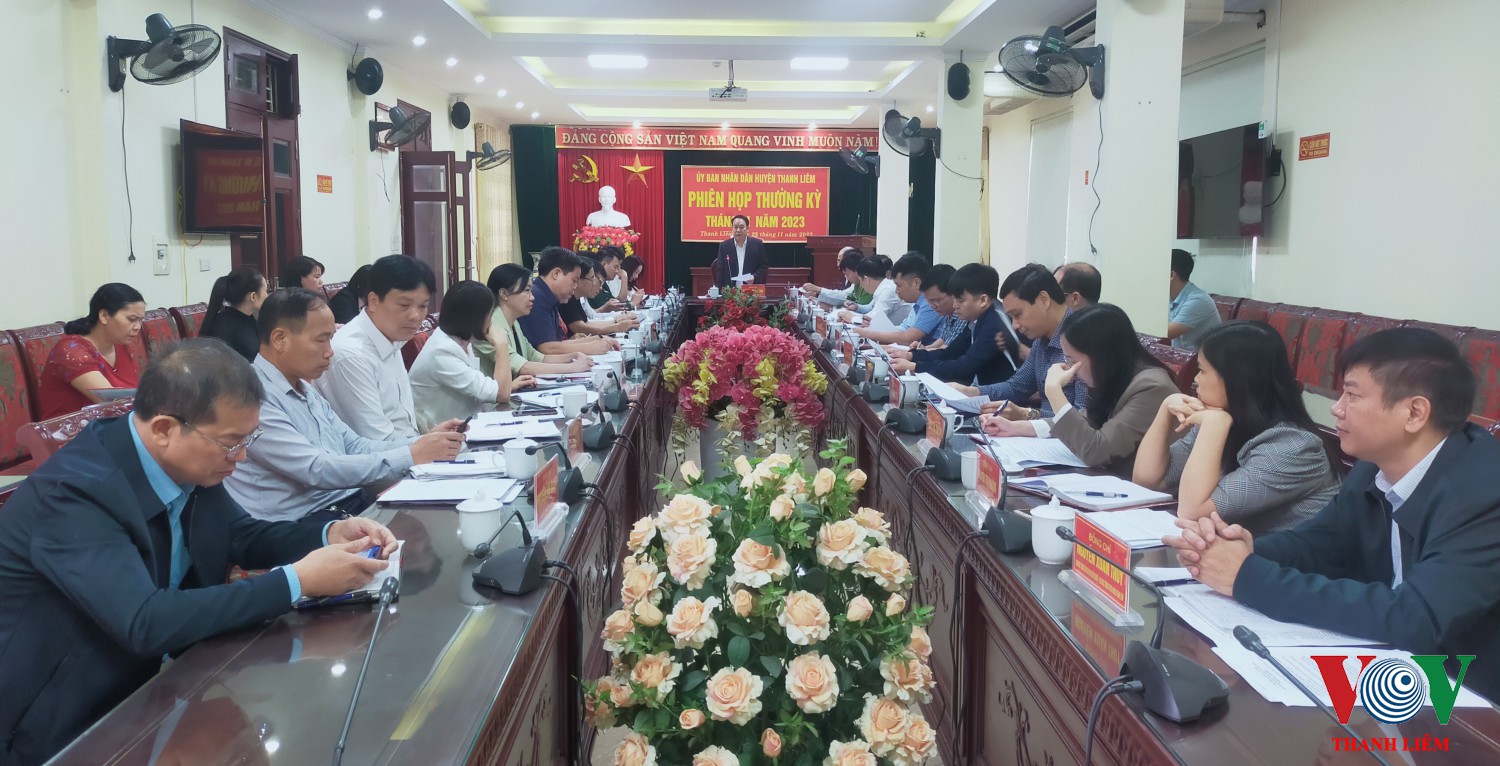 Đồng chí Hoàng Mạnh Dũng, Phó BT HU chủ tịch UBND huyện phát biểu chỉ đạo tại hội nghị