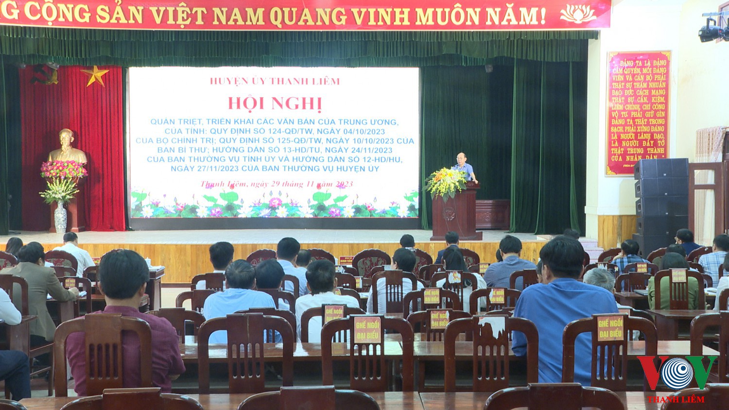 Đồng chí Trần Xuân Thành, Phó BT TT HU phát biểu tại hội nghị. Ảnh: Kim Dung