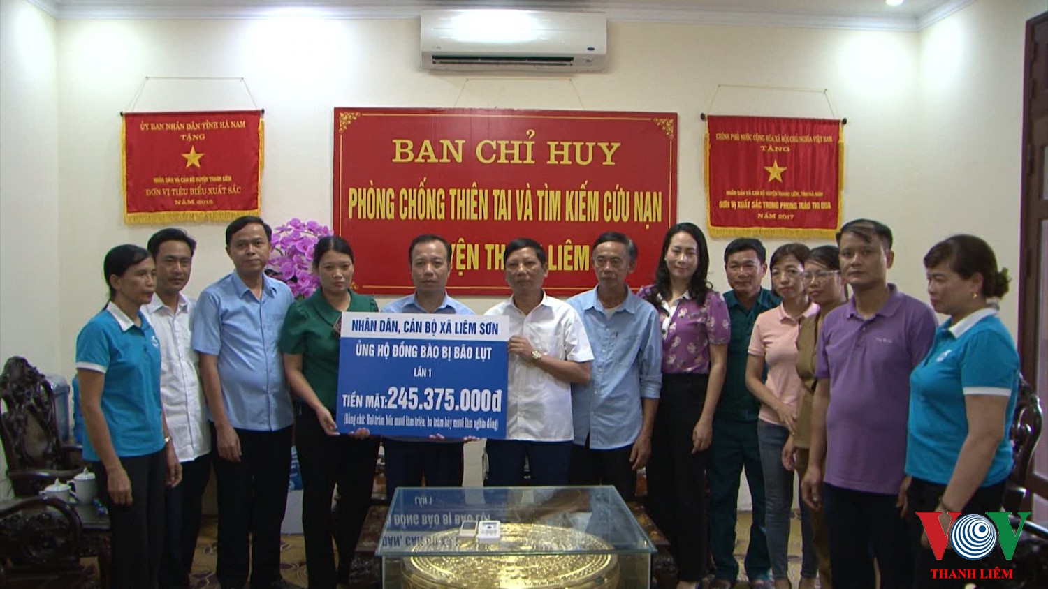Xã Liêm Sơn ủng hộ. Ảnh: Khắc Hùng