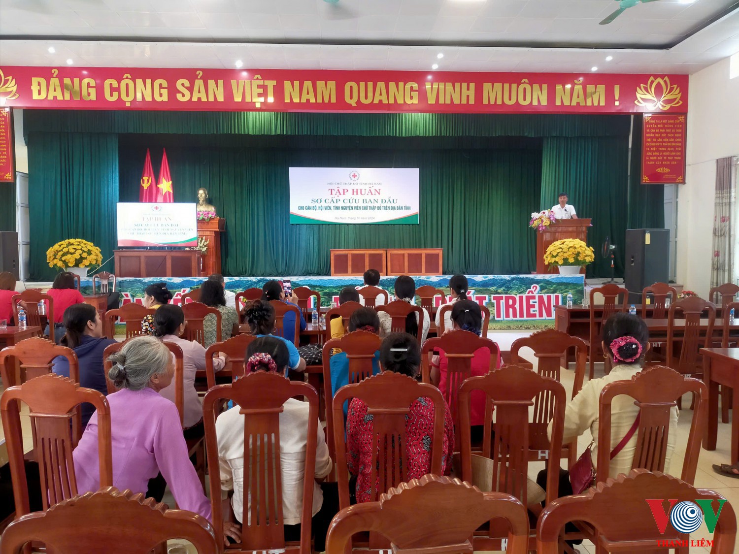 Đồng chí Tống Văn Tam, Chủ tịch HCTĐ tỉnh phát biểu khai mạc tại lớp tập huấn