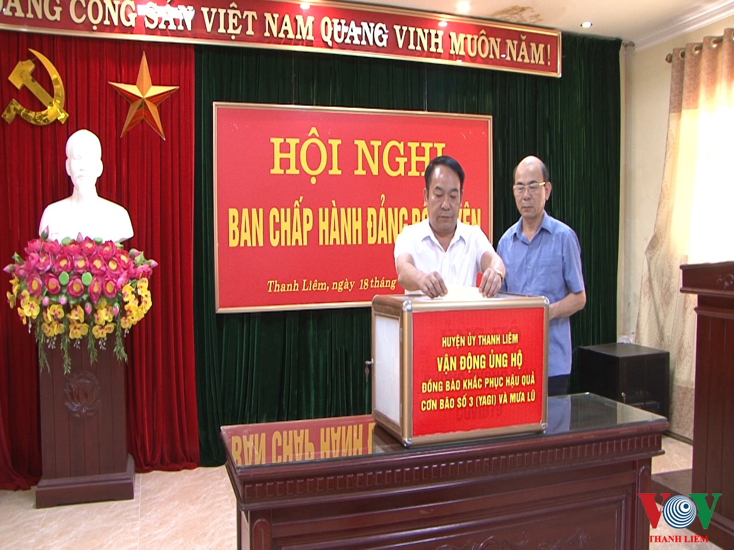 Huyện Thanh Liêm: phát động ủng hộ đồng bào khắc phục hậu quả cơn bão số 3