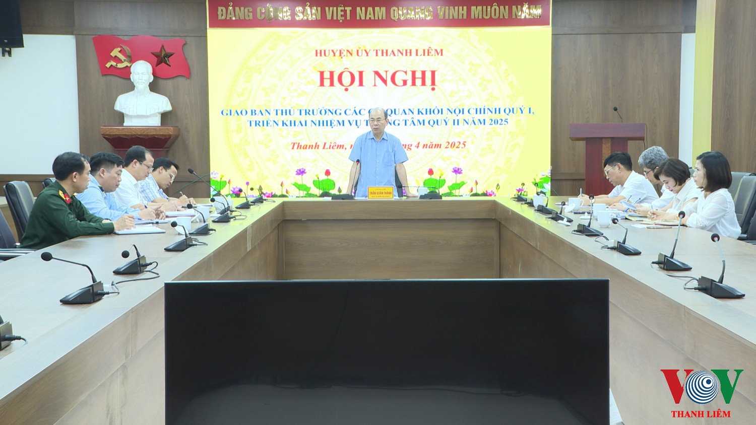 Đồng chí Trần Xuân Thành, Phó BT TT HU chủ trì hội nghị. Ảnh: Kim Dung